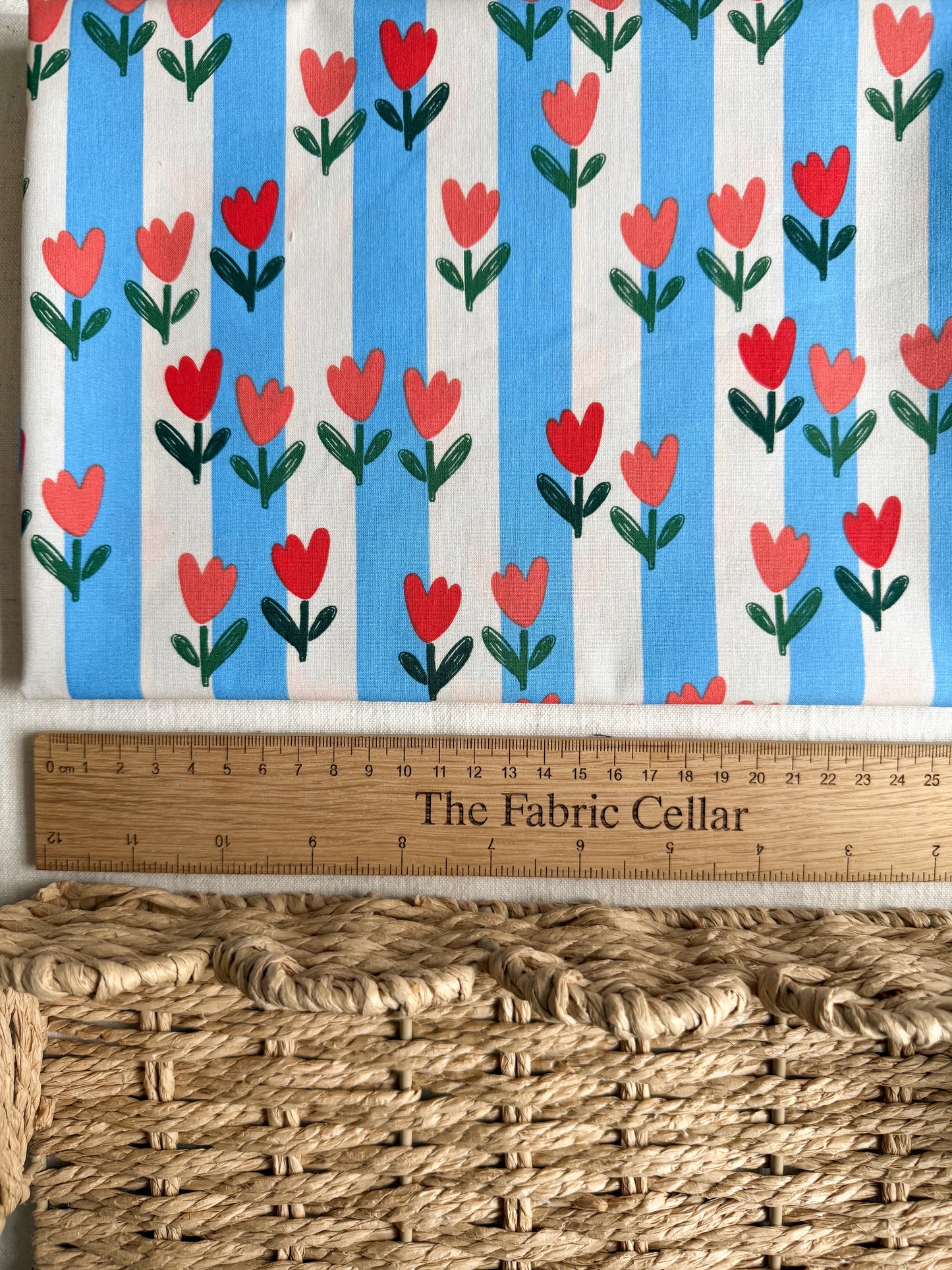 Cotton Poplin Fabric  - Tulip Stripe
