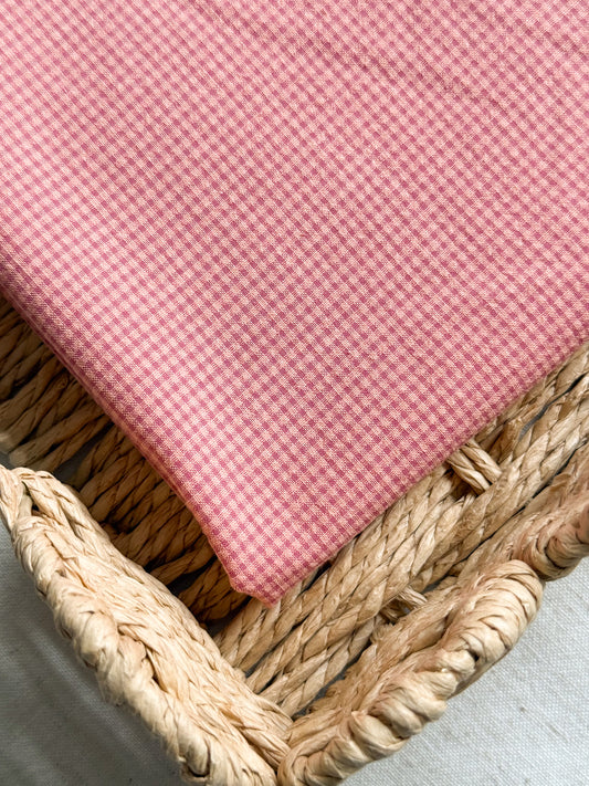 Organic Cotton Blend Seersucker Fabric - Gingham Orchid Mini