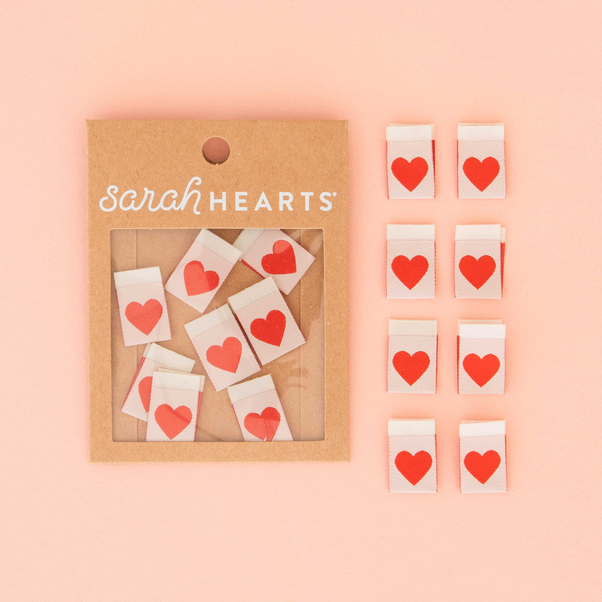 Red Heart Woven Sewing Labels - Pack of 8