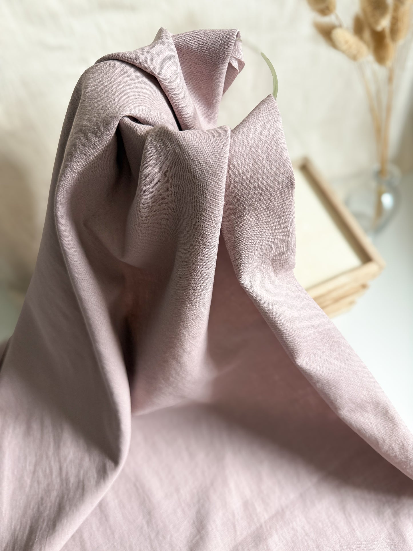 Fine Stonewashed Linen Fabric - Vintage Pink