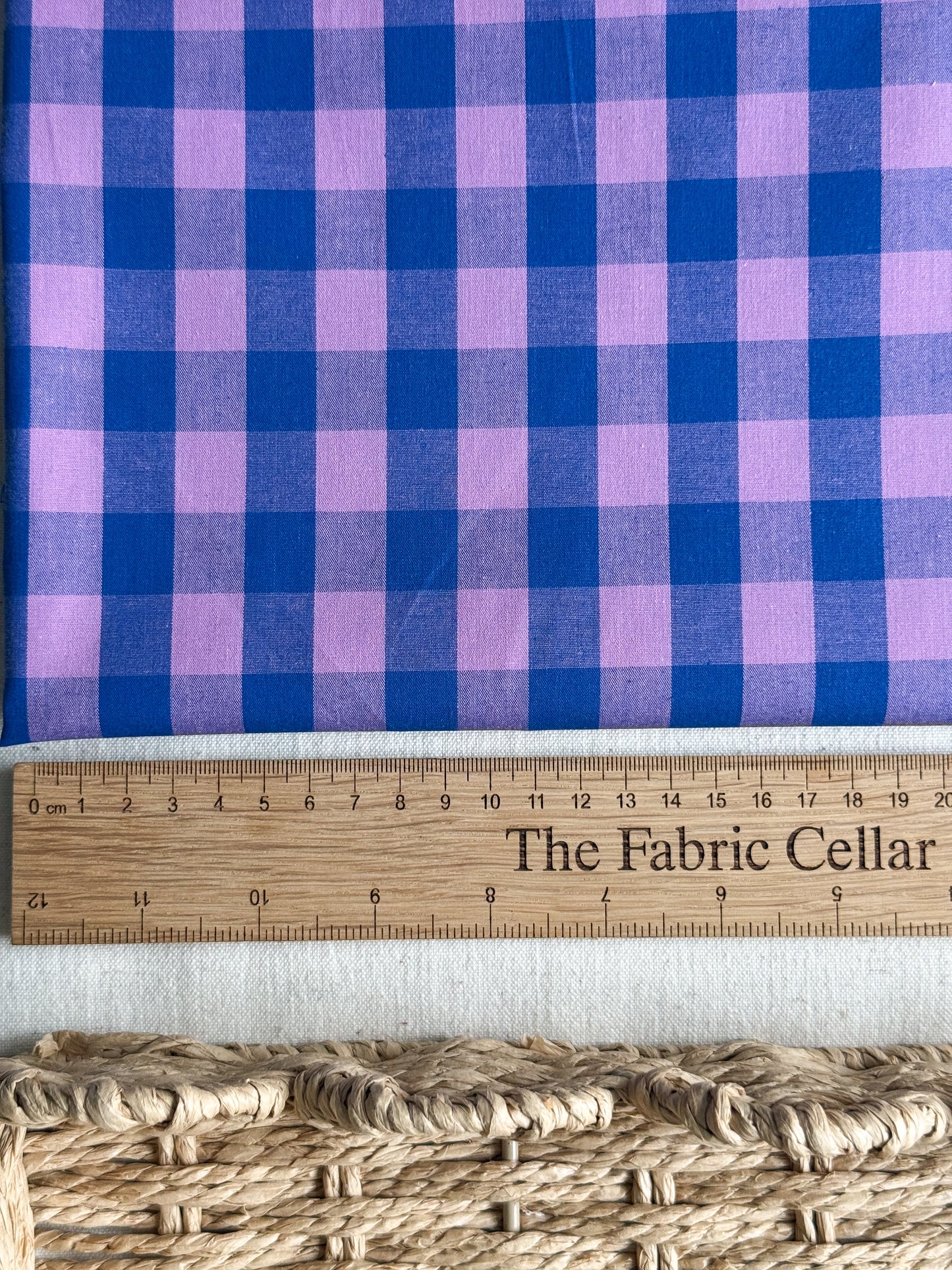 Cotton Yarn Dyed Gingham Fabric - Blue & Pink