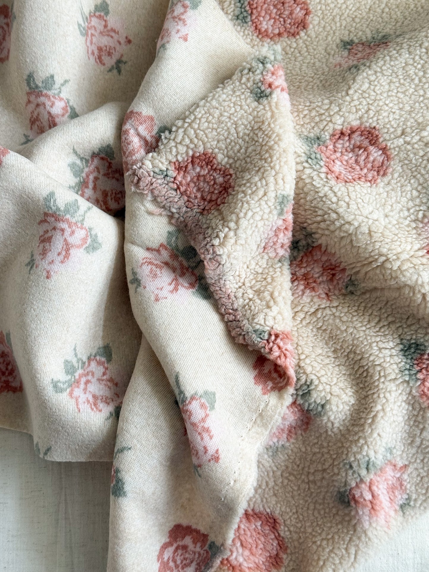 Soft Teddy Fabric - Vintage Rose