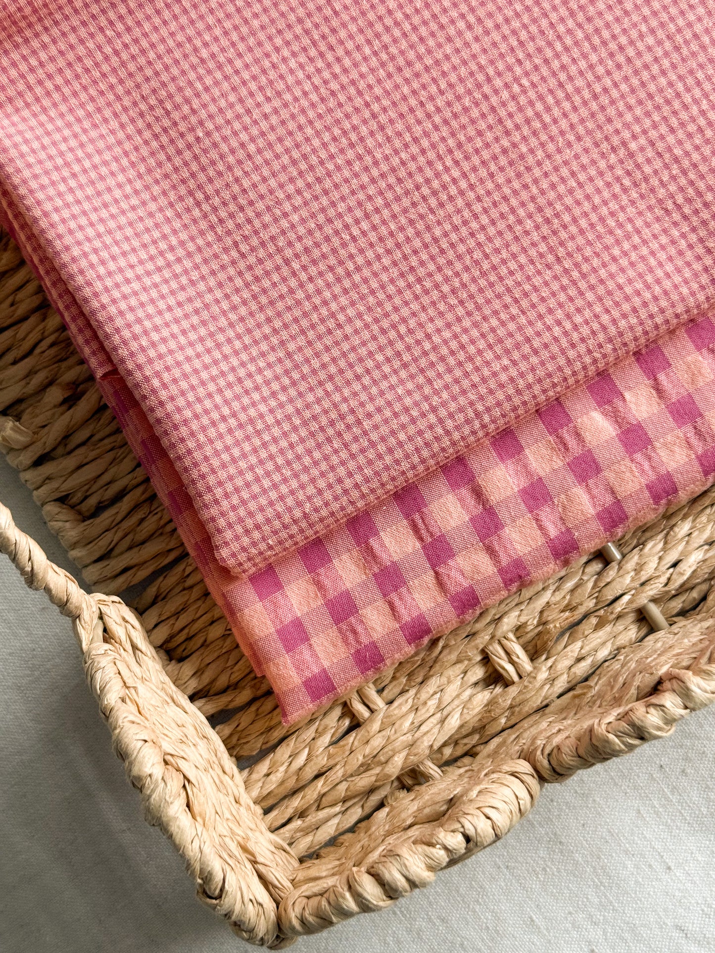 Organic Cotton Blend Seersucker Fabric - Gingham Orchid Mini