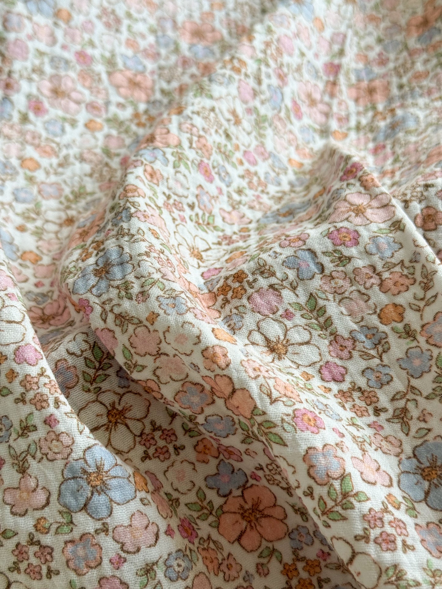 Cotton Double Gauze Fabric - Pastel Floral