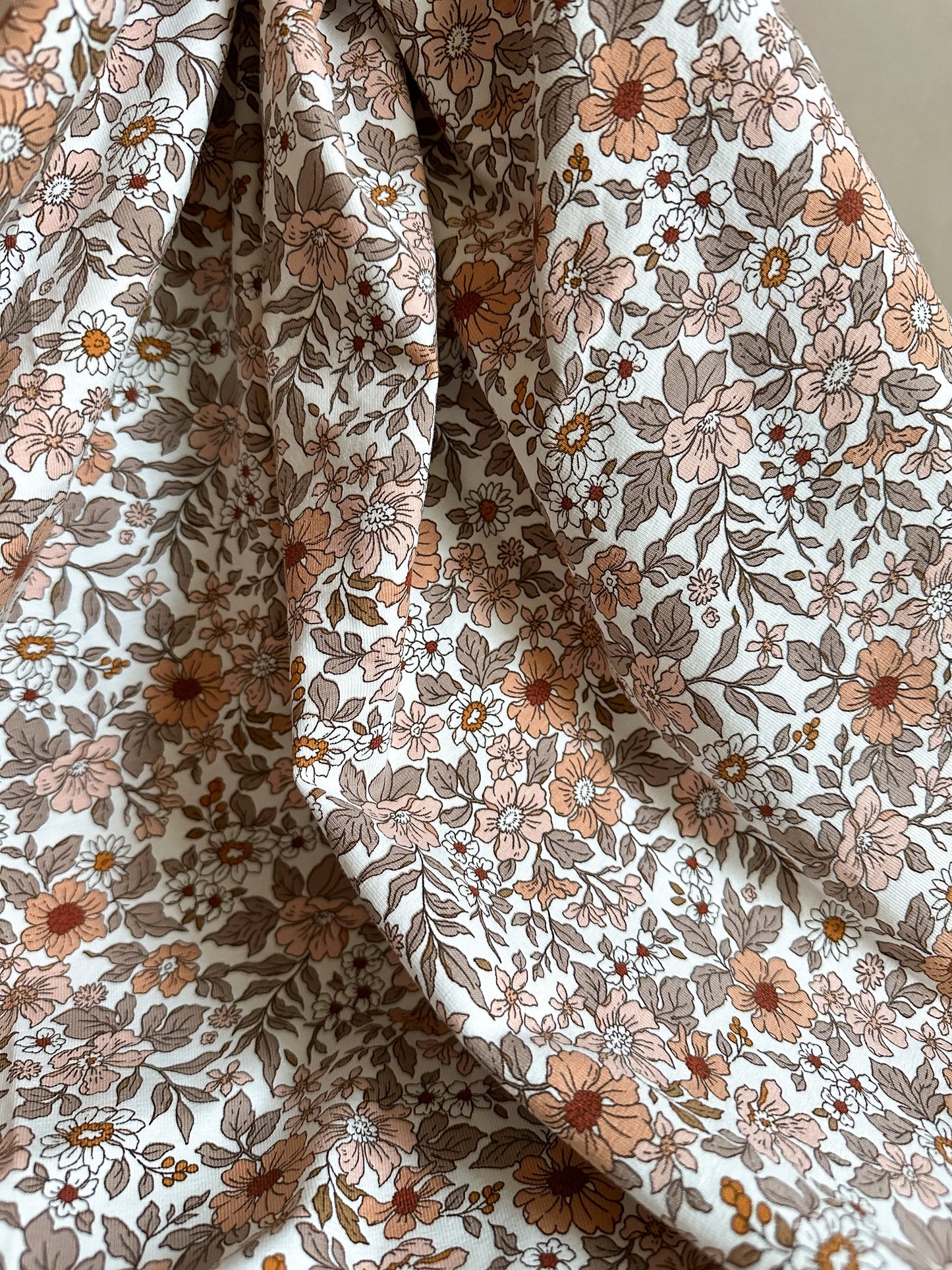 Cotton Jersey - Vintage Floral - 40cm remnant