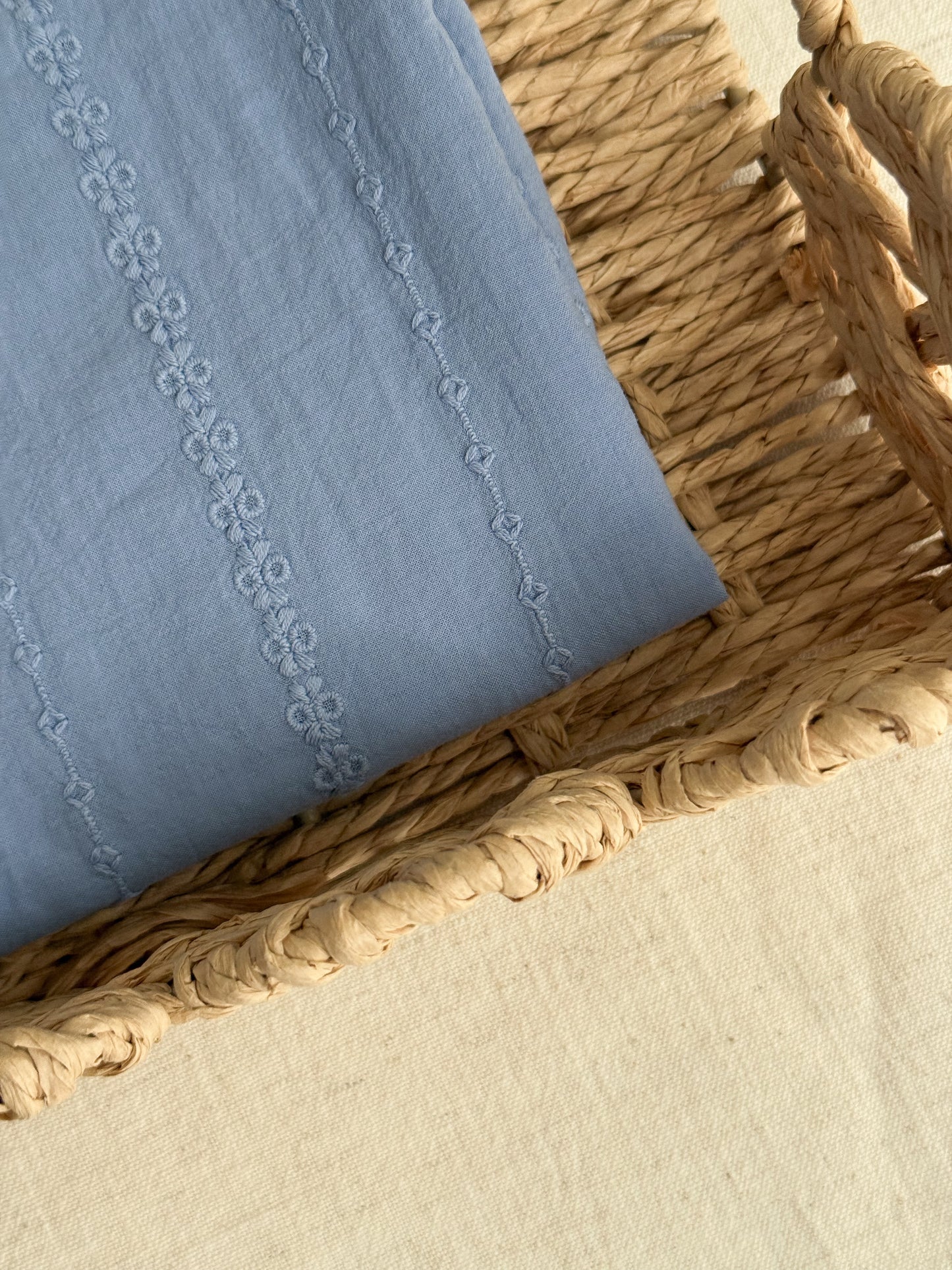 Cotton Voile Embroidered Fabric - Lavender