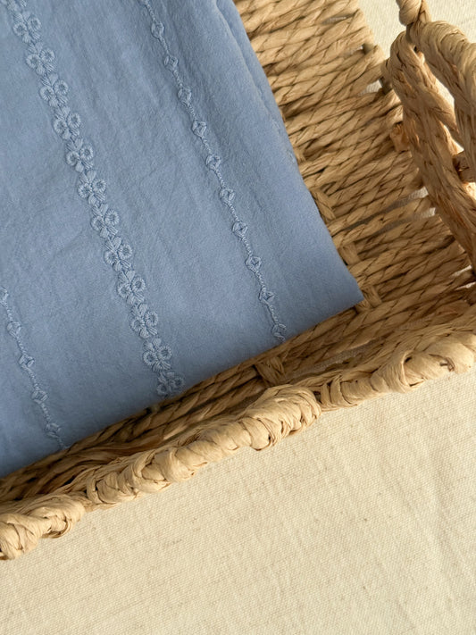 Cotton Voile Embroidered Fabric - Lavender