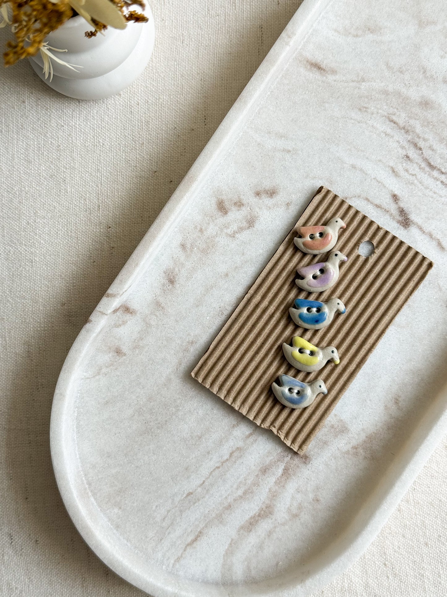 Handmade Birds Sewing Buttons - 20mm - Pack of 5