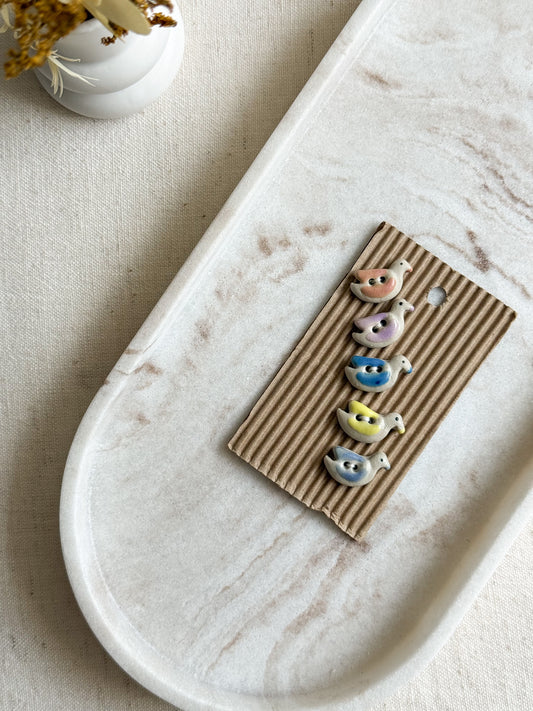 Handmade Birds Sewing Buttons - 20mm - Pack of 5