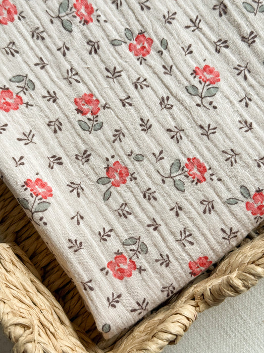 Double Gauze Fabric - Roses