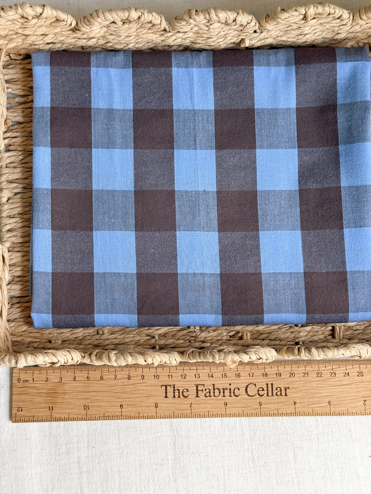 Cotton Yarn Dyed Gingham Fabric - Blueberry & Cocoa