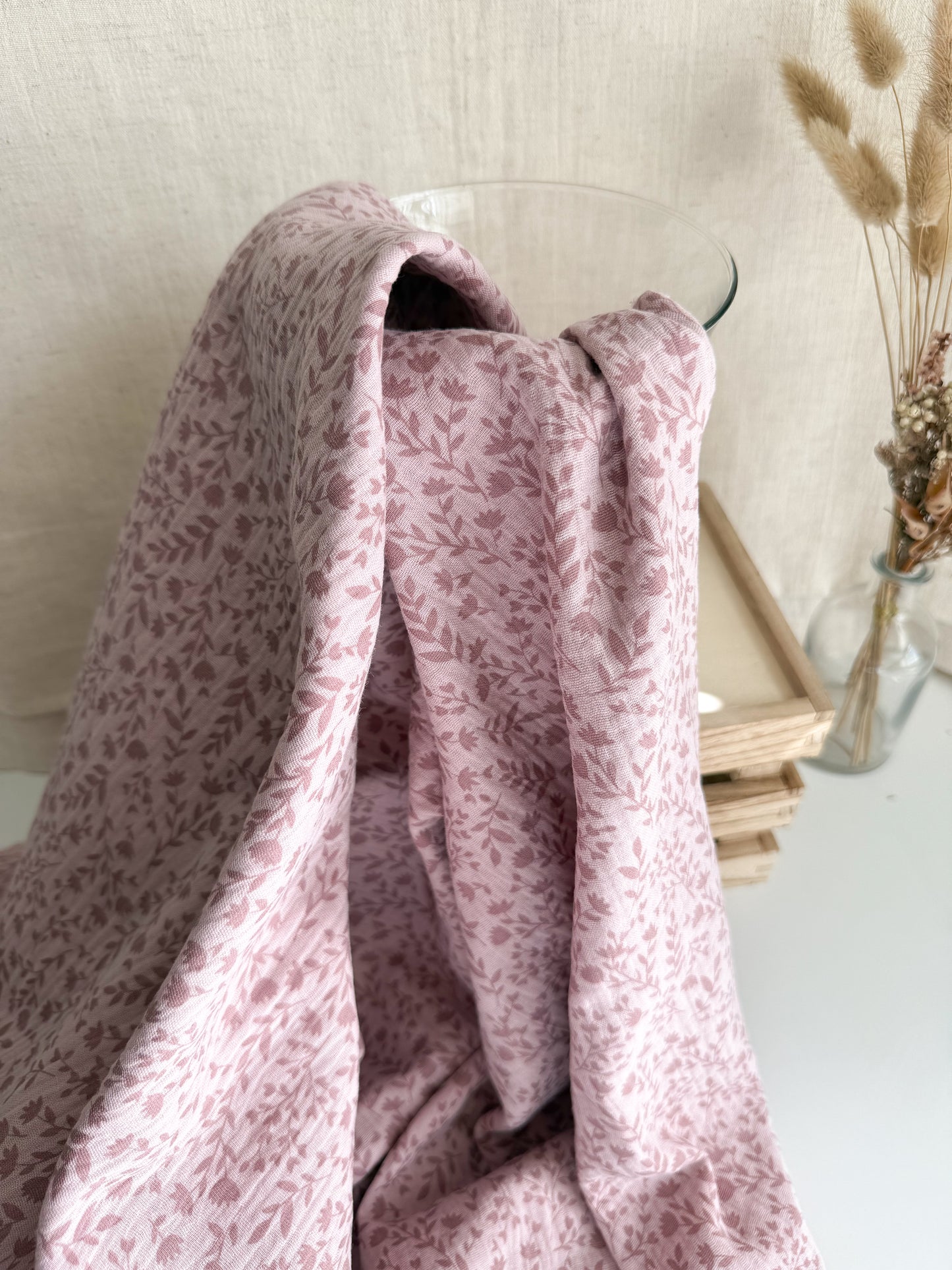 Double Gauze Fabric - Floral - Petal