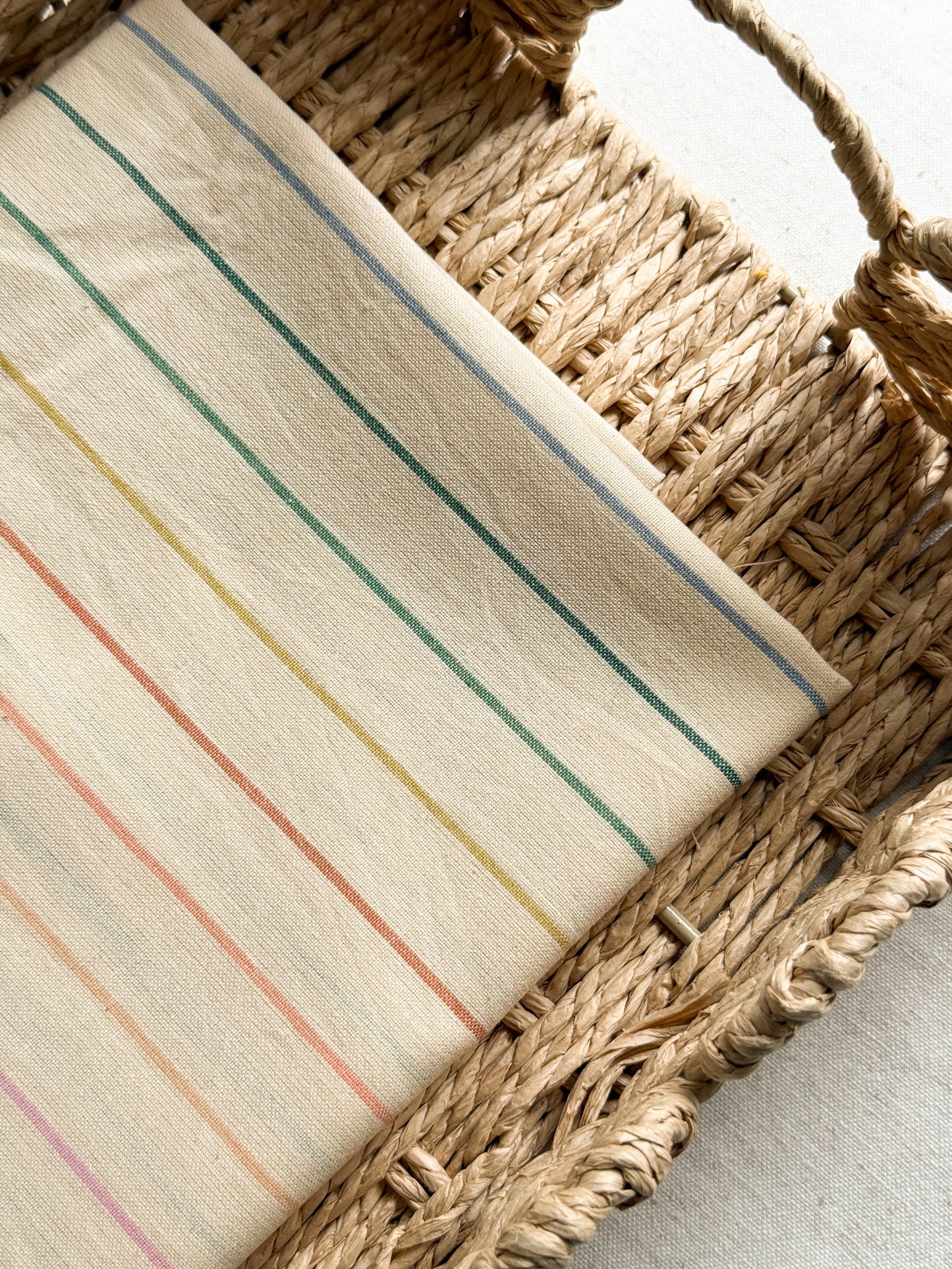 Cotton Fabric - Rainbow Wings Mini Stripe