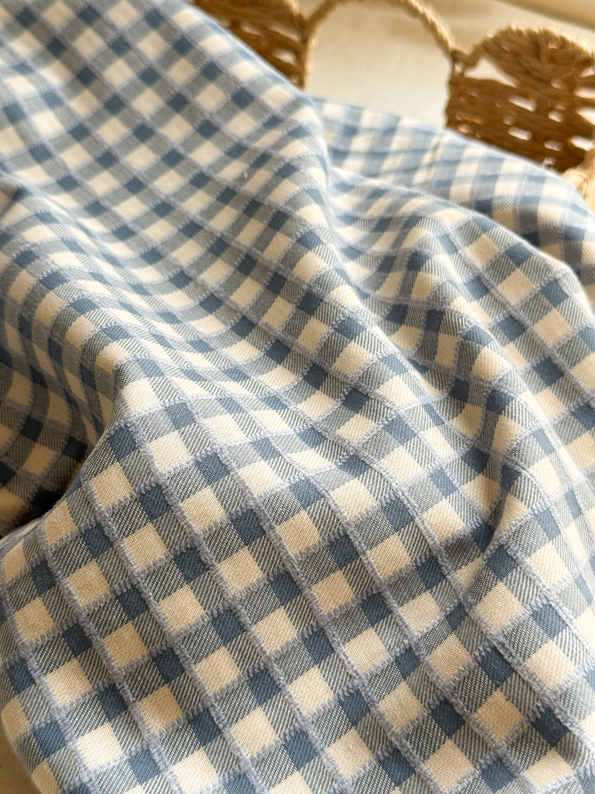 Cotton Yarn Dyed Gingham Fabric - Sky Blue
