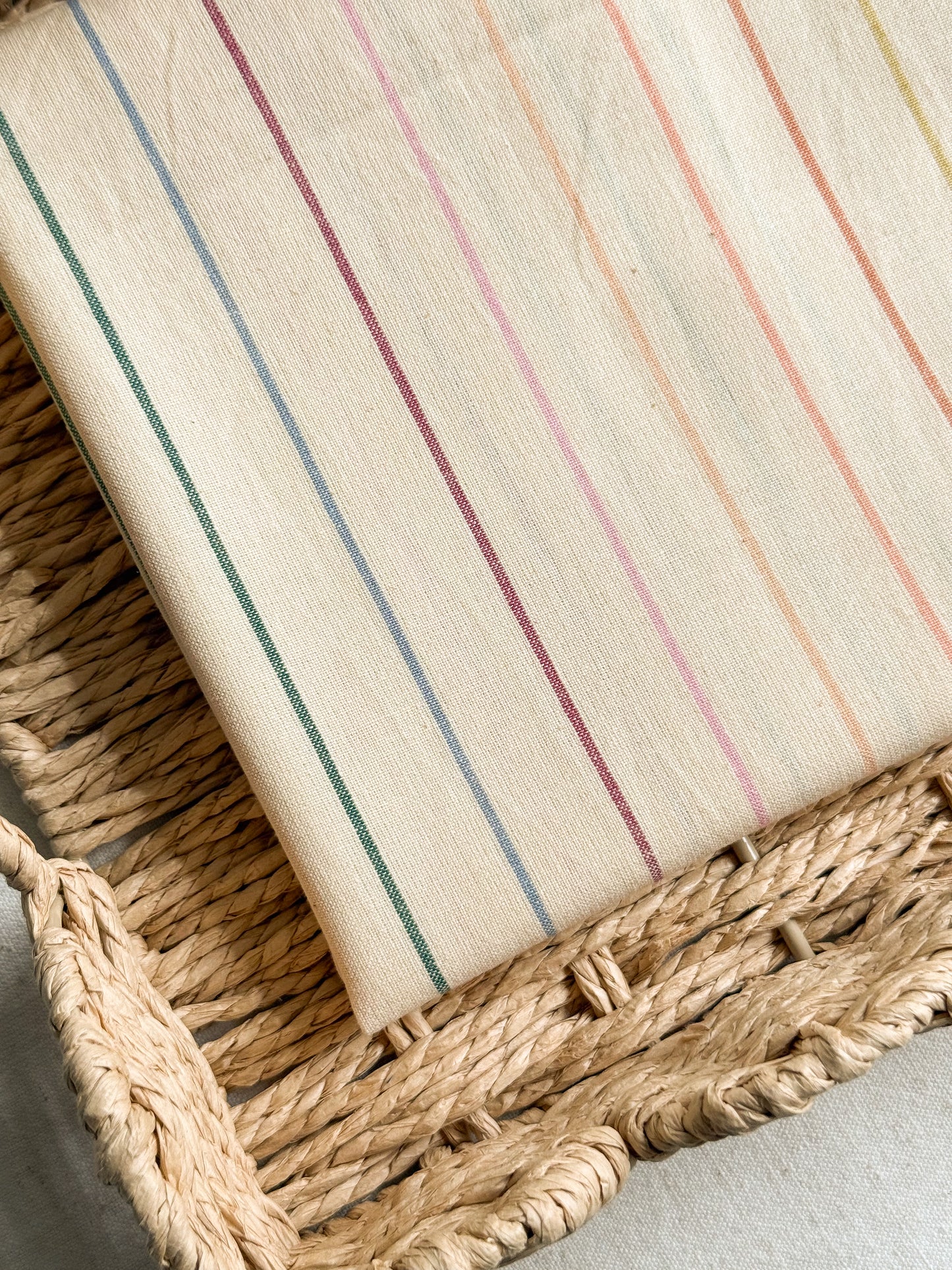 Cotton Fabric - Rainbow Wings Mini Stripe