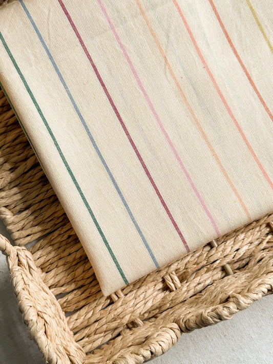 Cotton Fabric - Rainbow Wings Mini Stripe