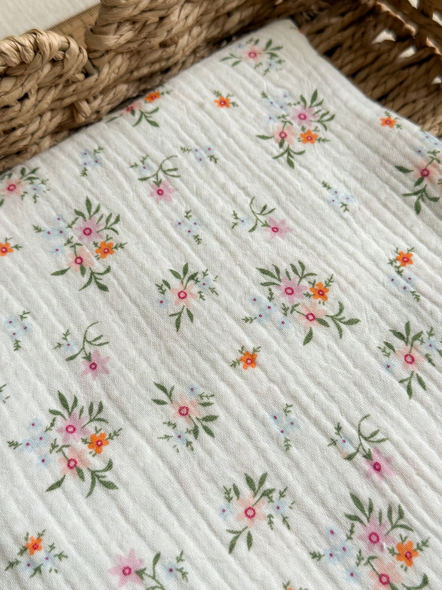 Organic Cotton Double Gauze Fabric - Spring Bouquet