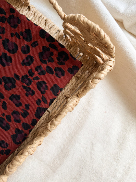Cotton Baby Cord Fabric - Leopard Print