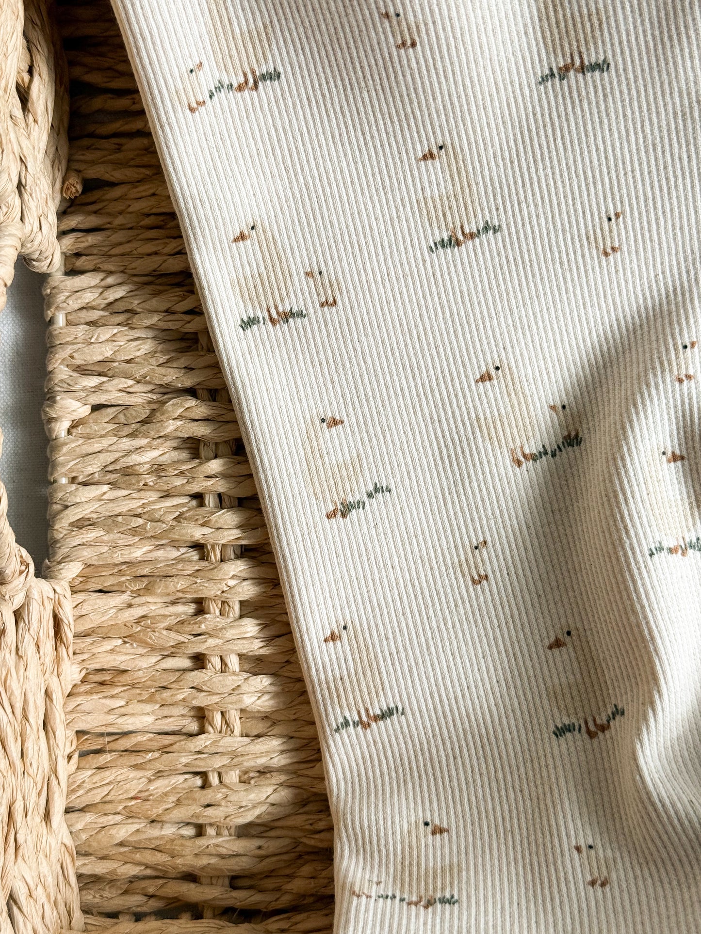 Ribbed Organic Cotton Jersey Fabric - Goose