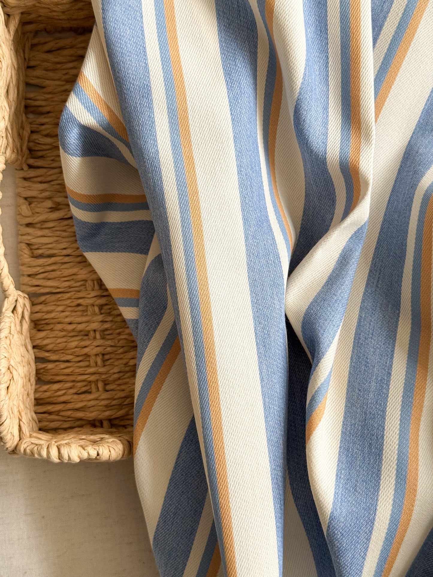 Cotton Mix Denim Fabric  - Stripes