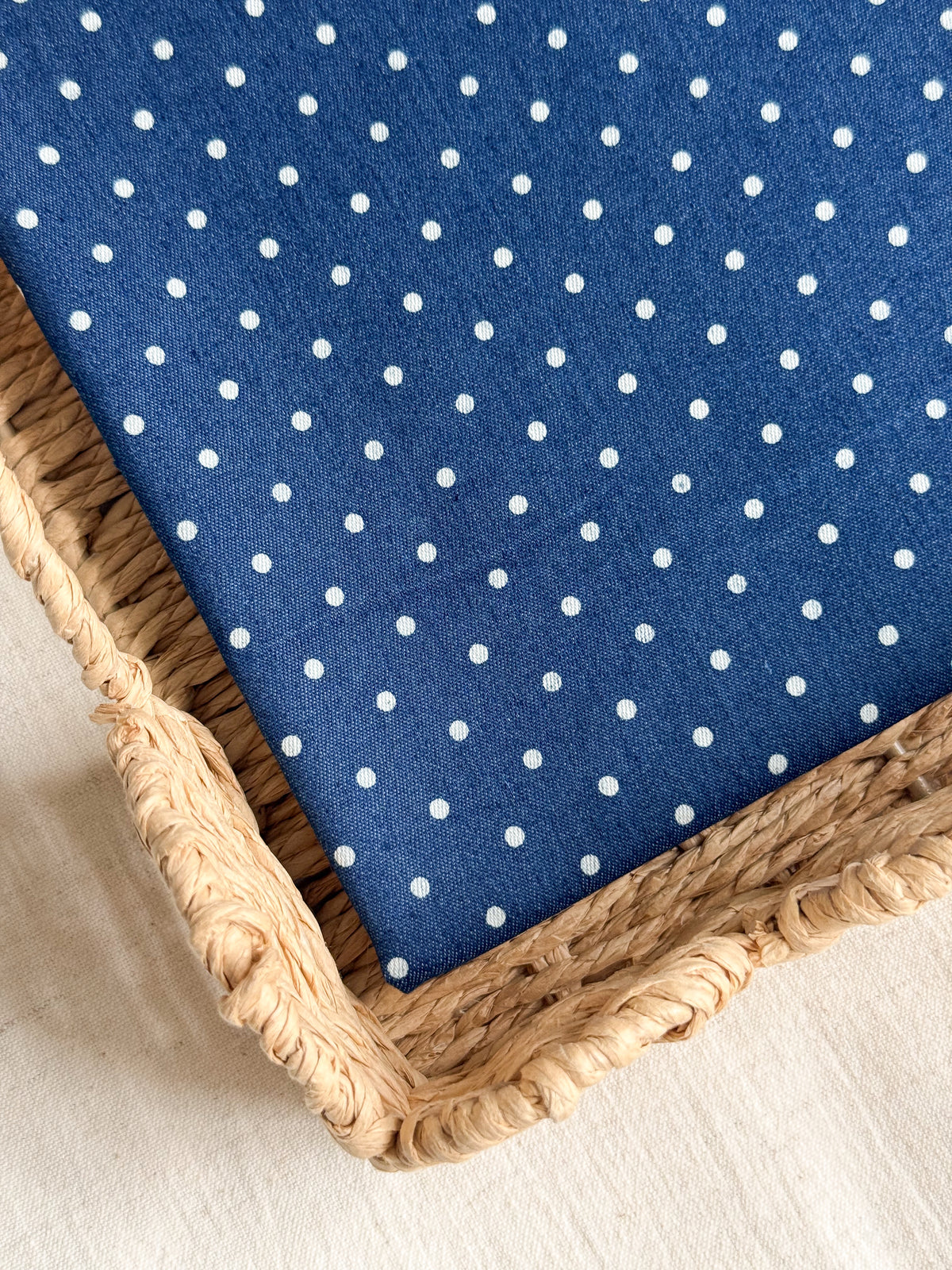 Cotton Denim Stretch Fabric  - Polka Dots