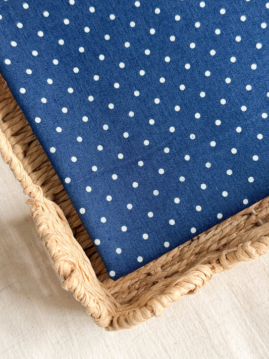 Cotton Denim Stretch Fabric  - Polka Dots