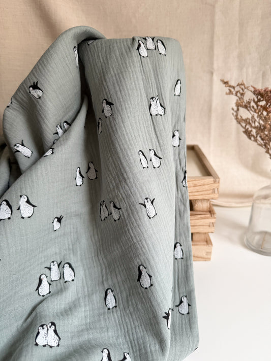 Double Gauze Fabric - Penguins