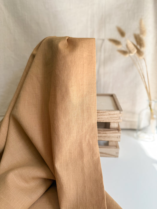 Fine Stonewashed Linen Fabric - Butterscotch