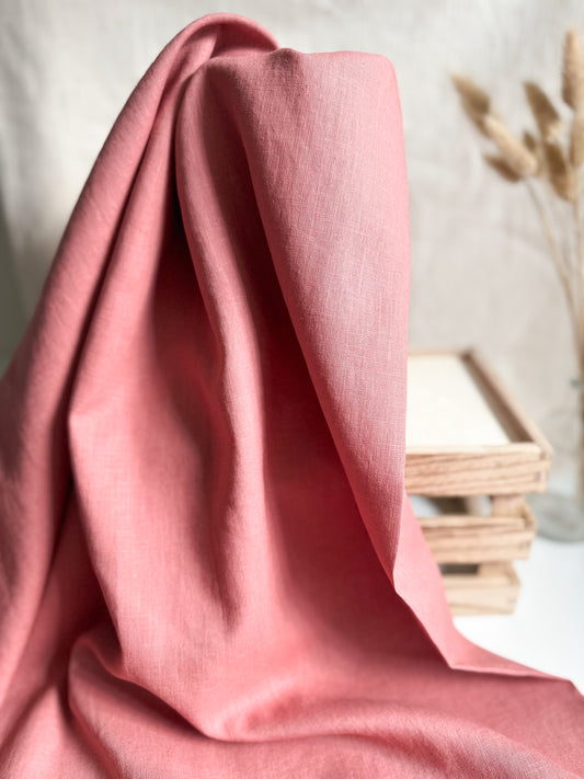 Fine Stonewashed Linen Fabric - Clay