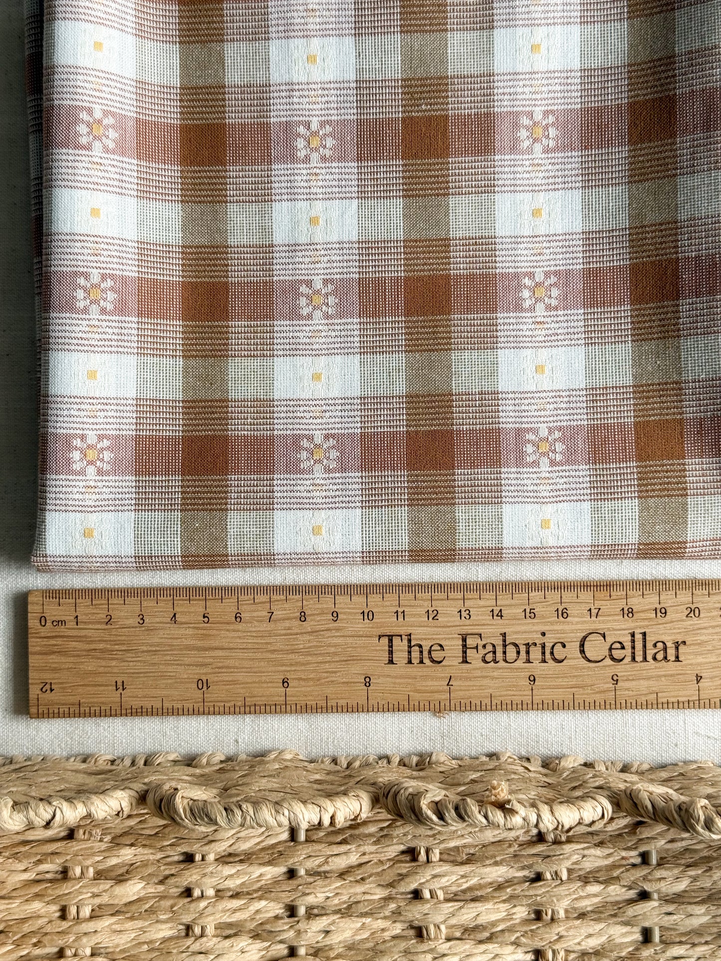 Woven Daisy Cotton Fabric - Golden Hour Plaid Gingham