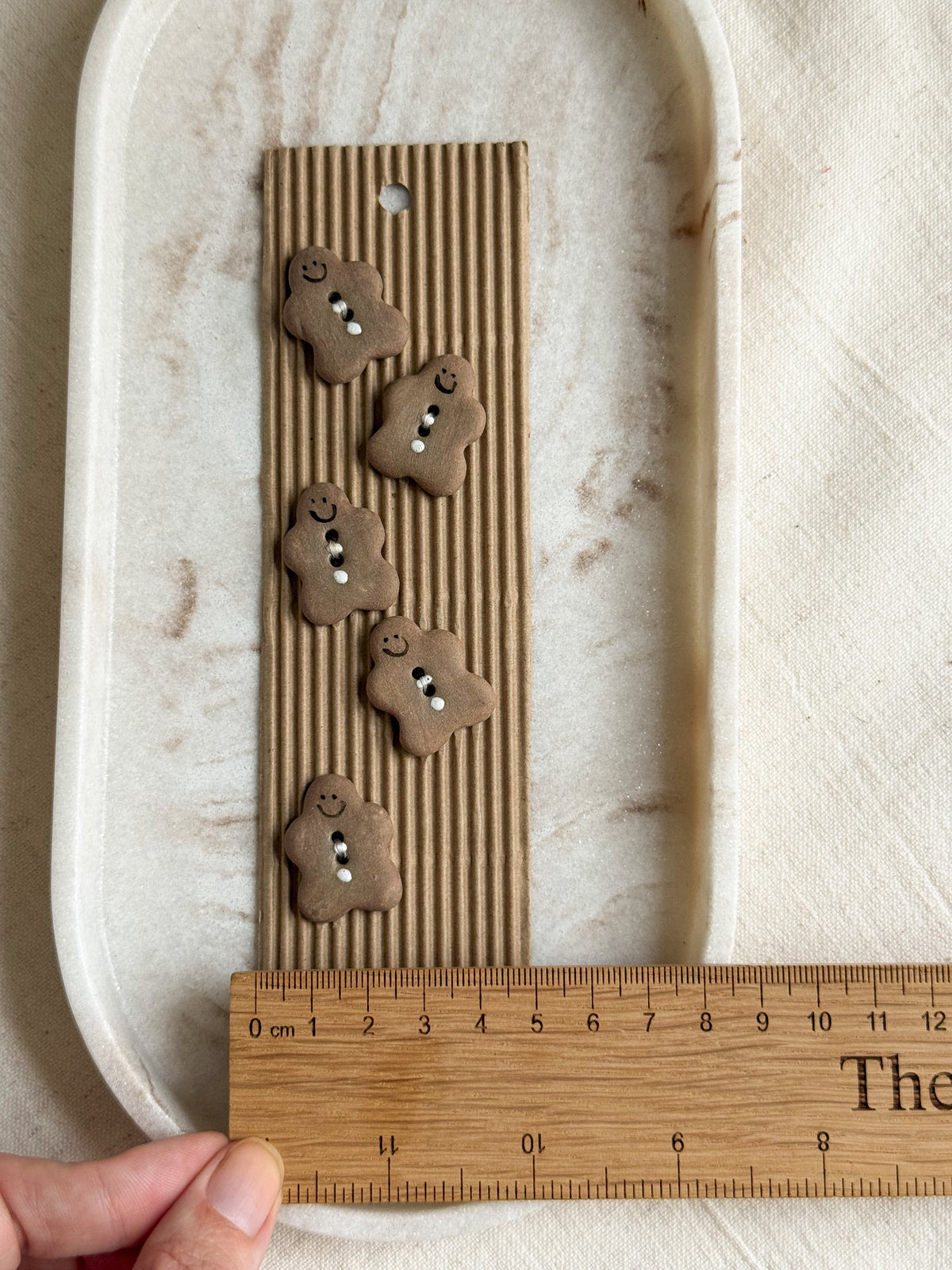 Handmade Gingerbread Cookie Sewing Buttons - 20mm - Pack of 5