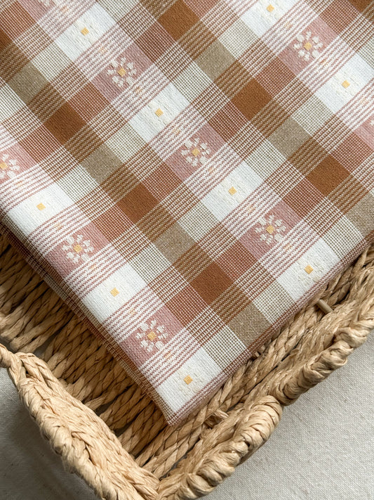 Woven Daisy Cotton Fabric - Golden Hour Plaid Gingham