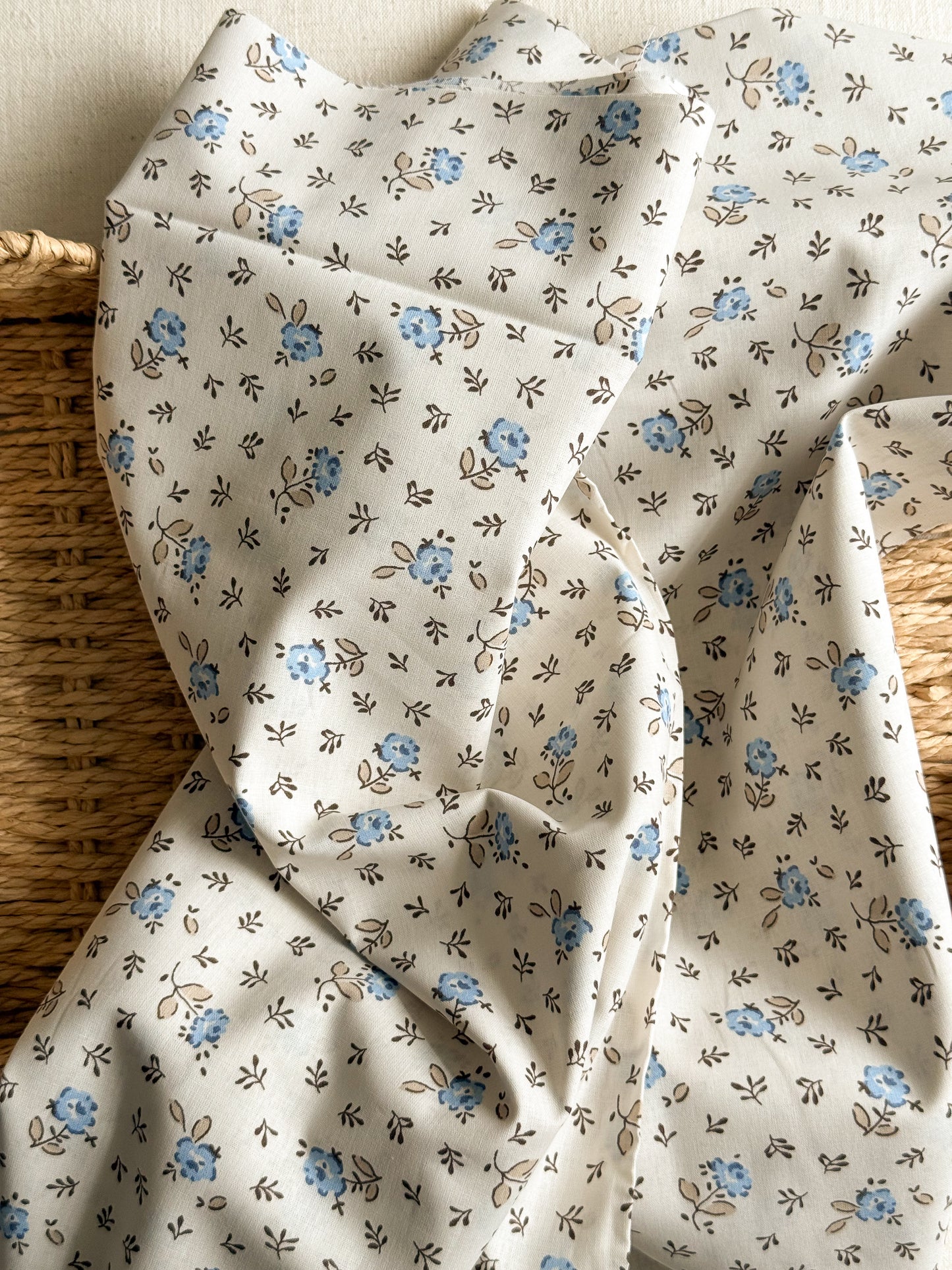 Cotton Poplin Fabric  - Forget Me Not