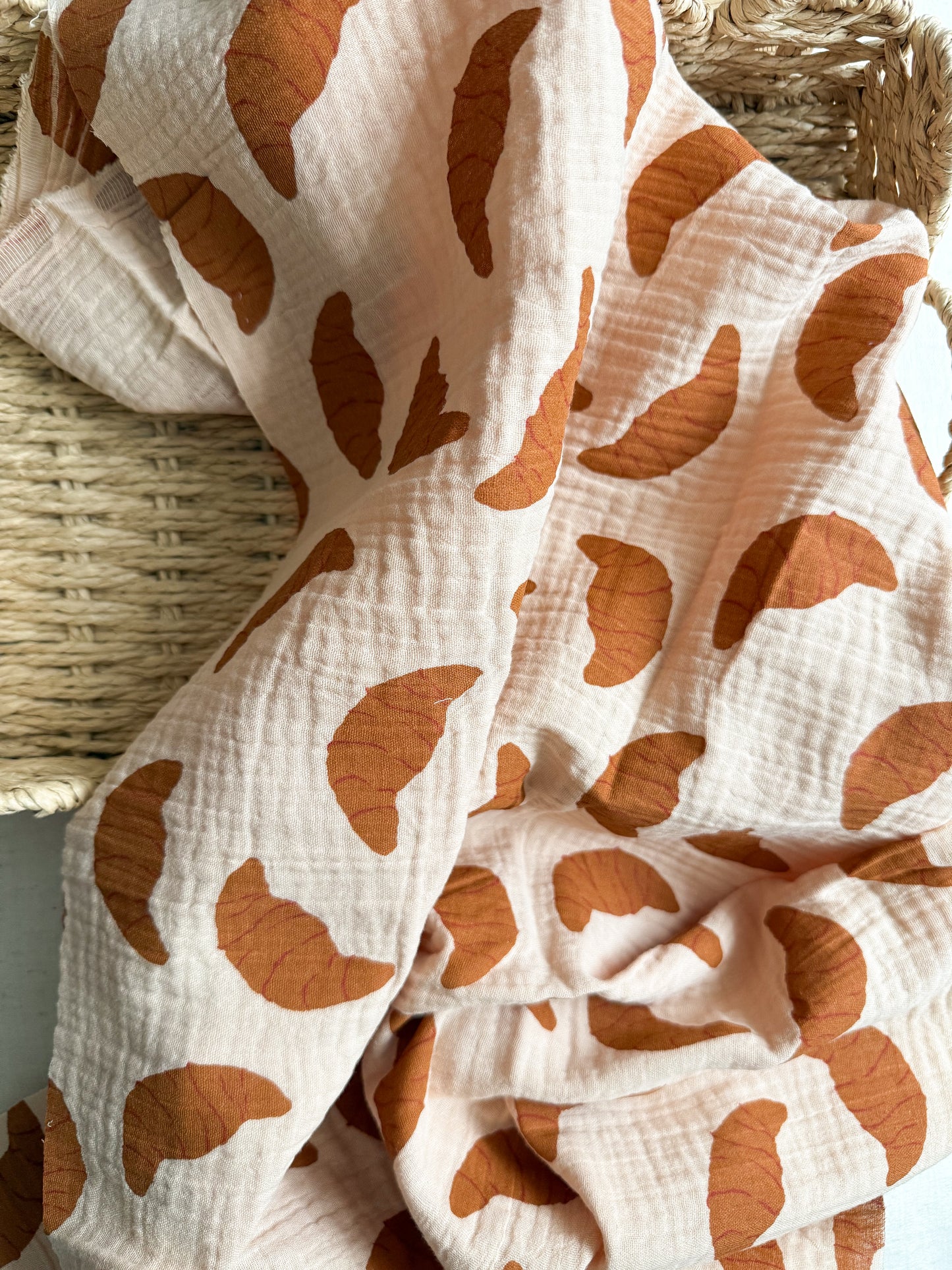 Double Gauze Fabric - Croissants