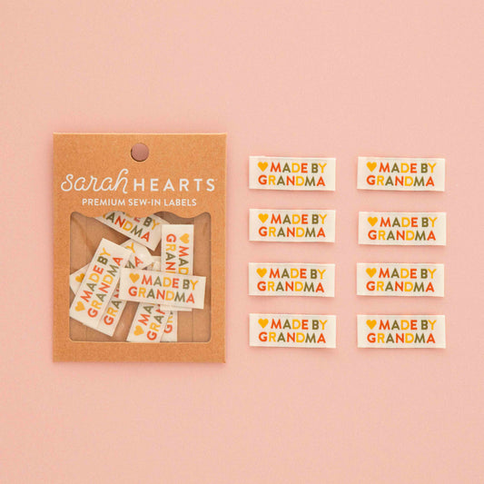 Made by Grandma Woven Sewing Labels Earth Tones - Pack of 8