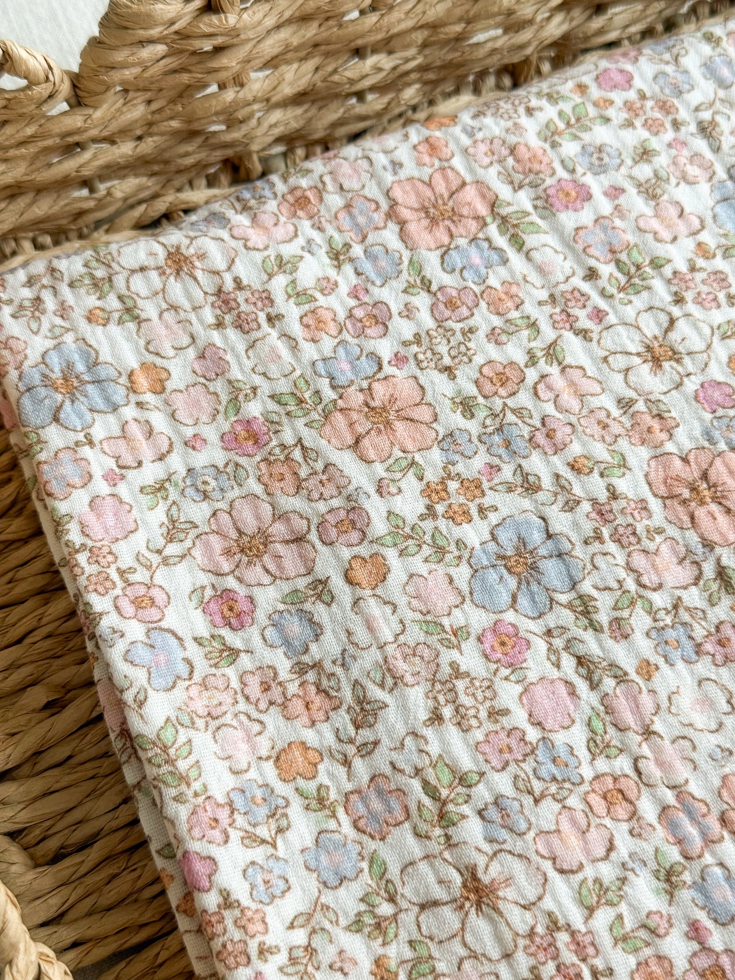 Cotton Double Gauze Fabric - Pastel Floral