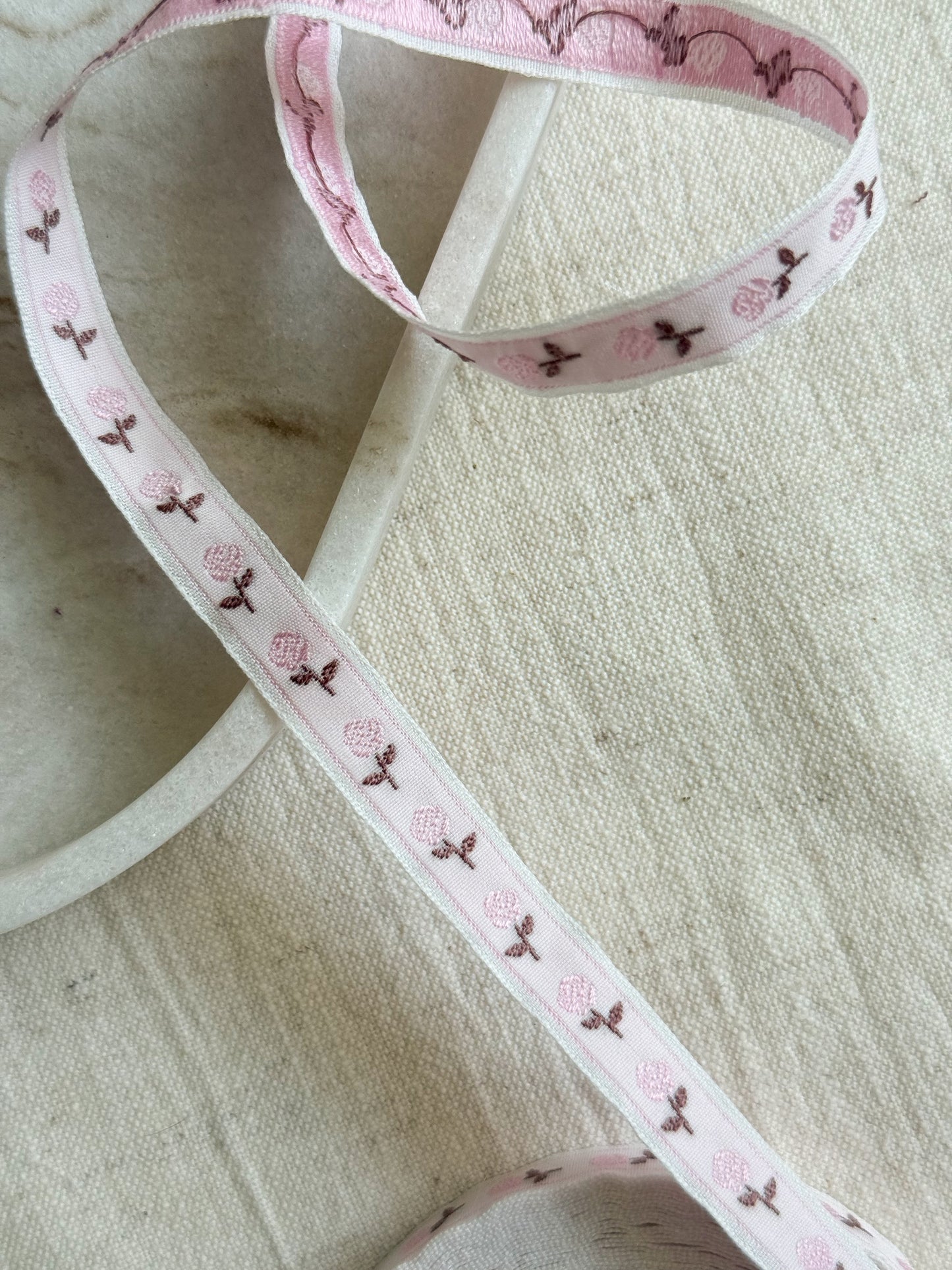 Jacquard Woven Ribbon - Rose Bud - 10mm