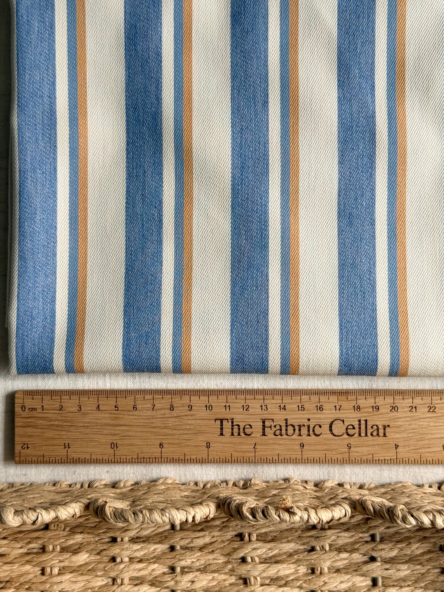 Cotton Mix Denim Fabric  - Stripes