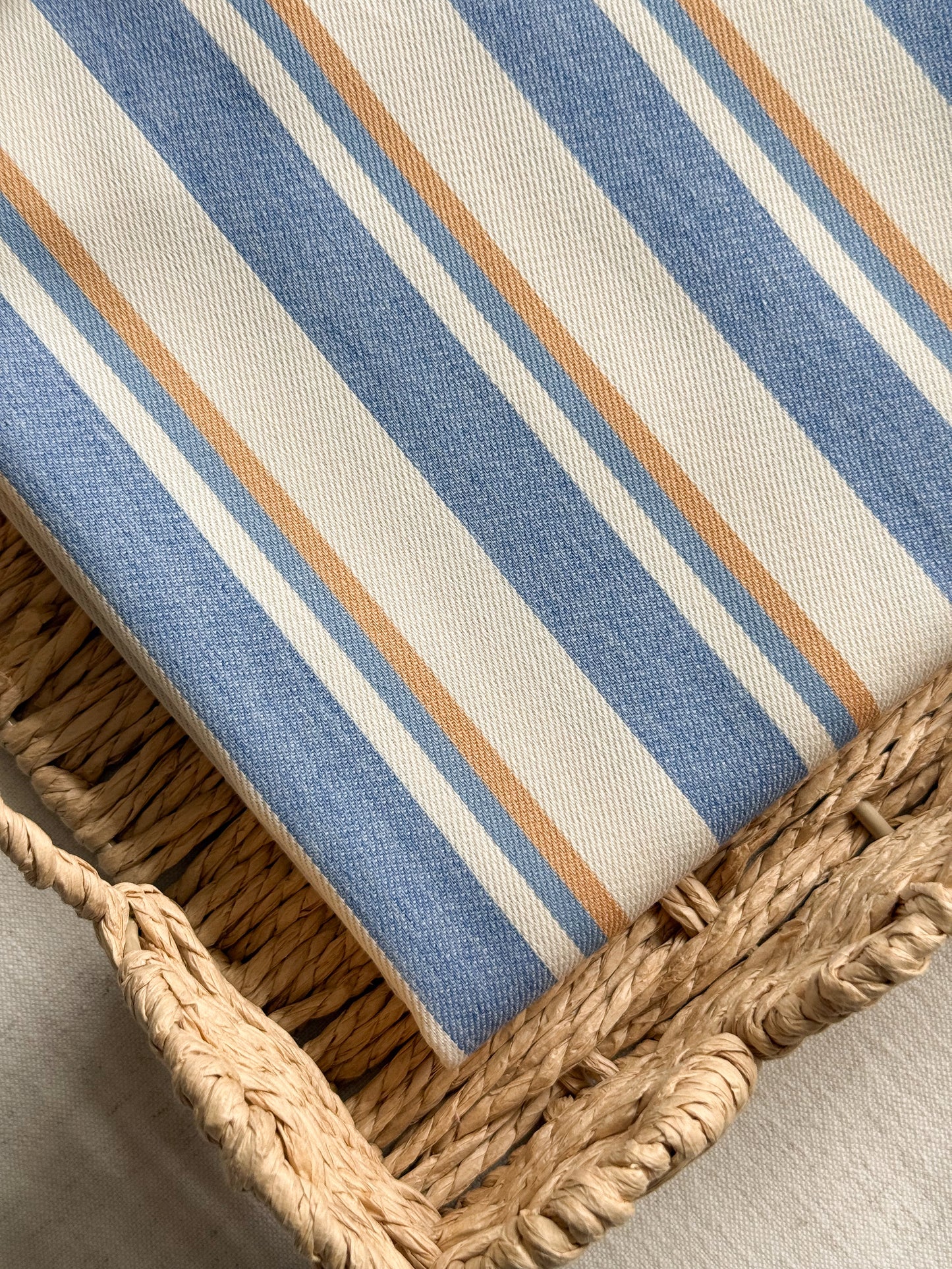 Cotton Mix Denim Fabric  - Stripes