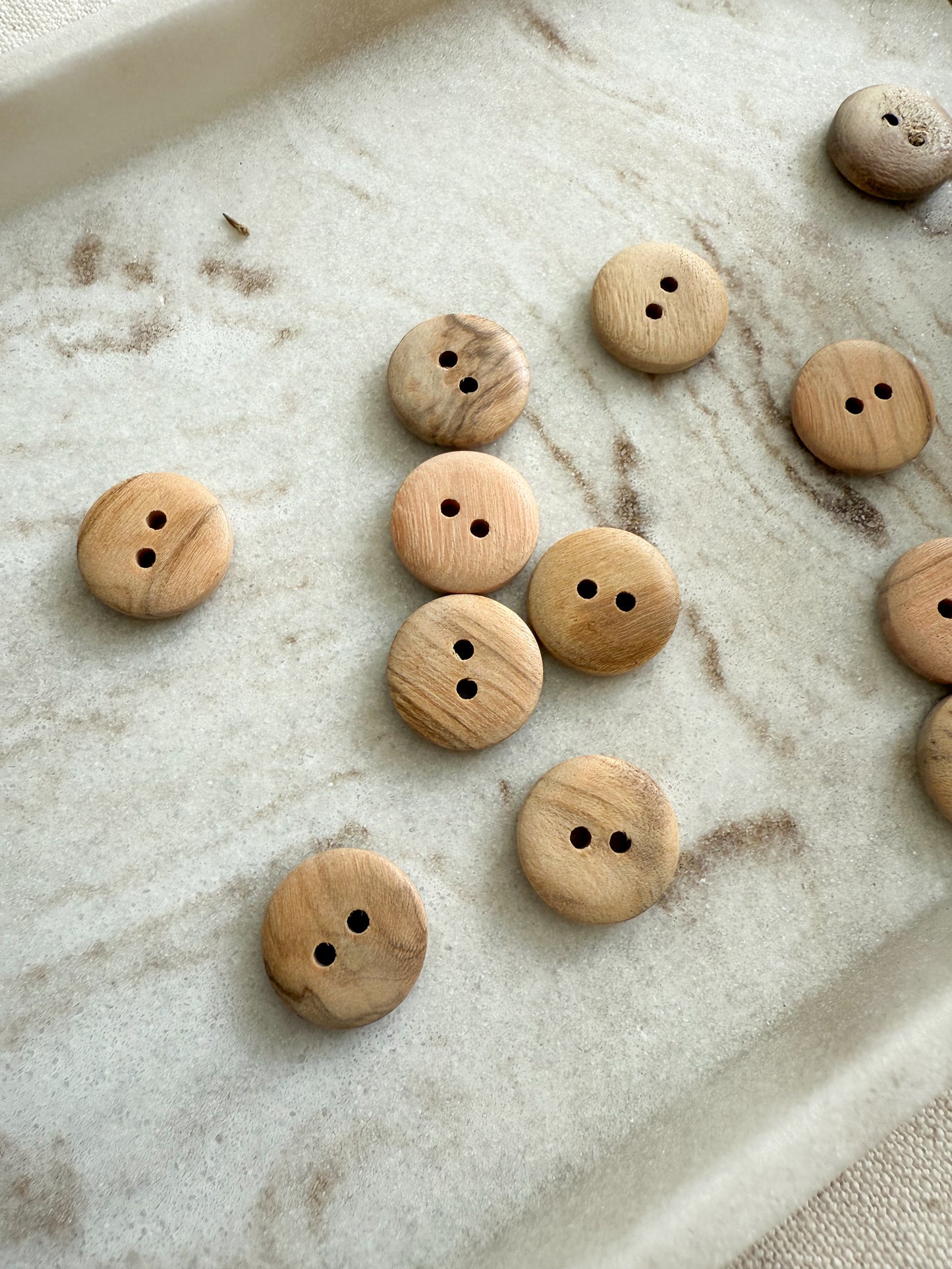 Natural Wooden Button - 15mm