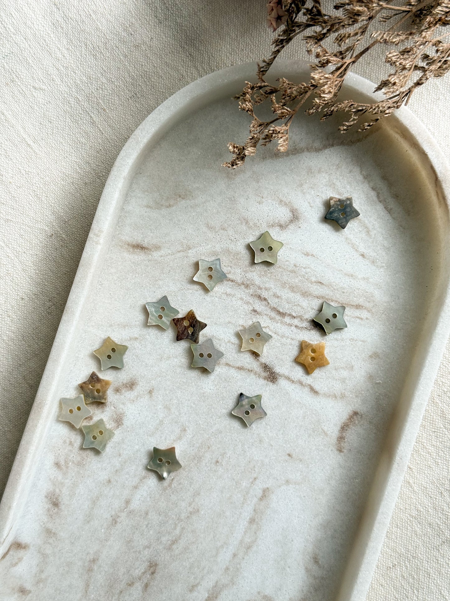 Natural Mother of Pearl Button - Star - 13mm