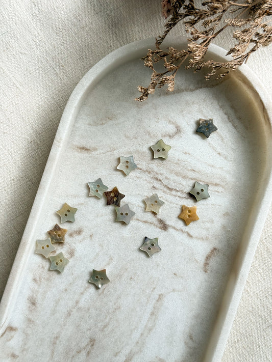 Natural Mother of Pearl Button - Star - 13mm