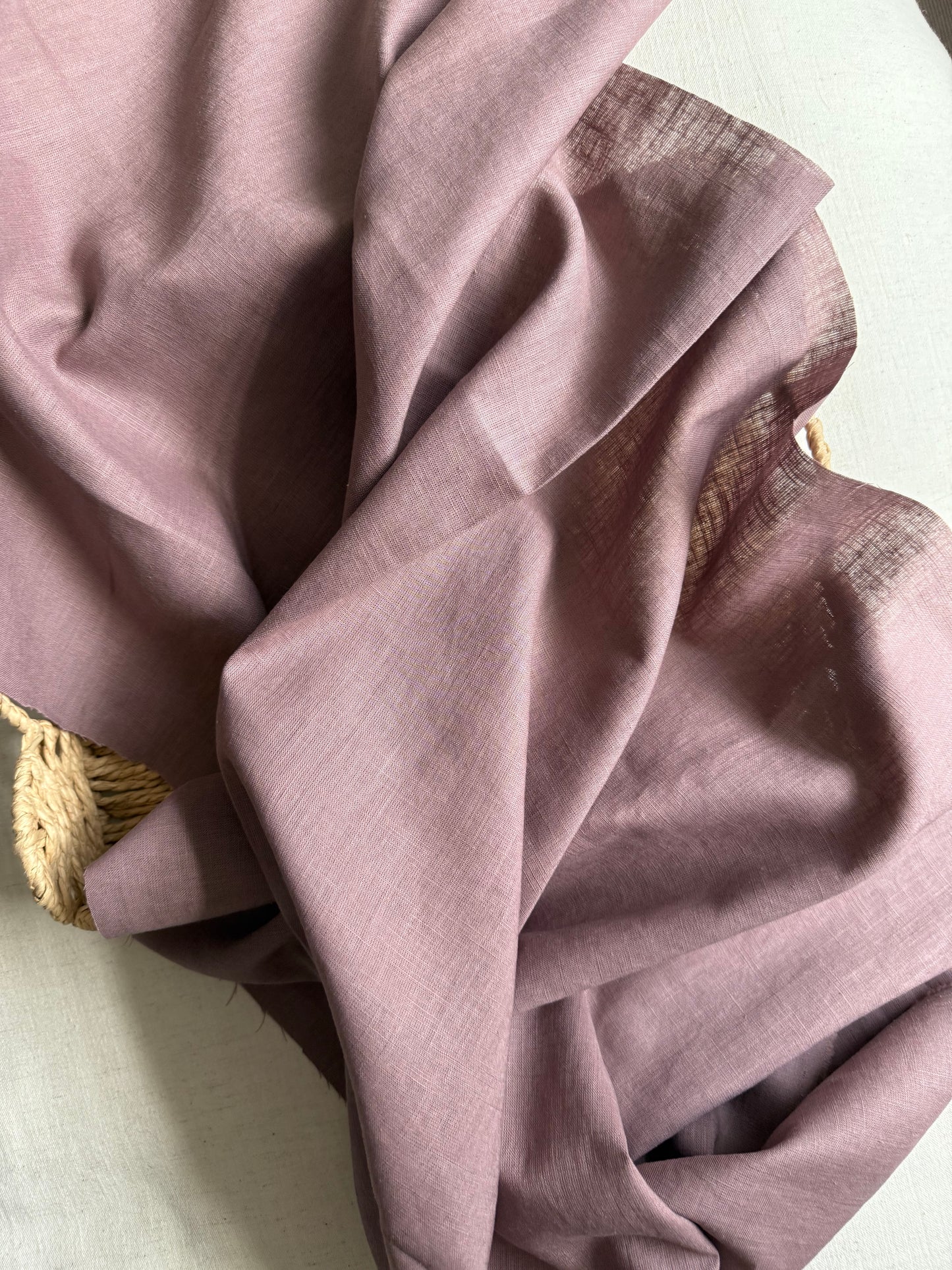 Fine Stonewashed Linen Fabric - Mauve
