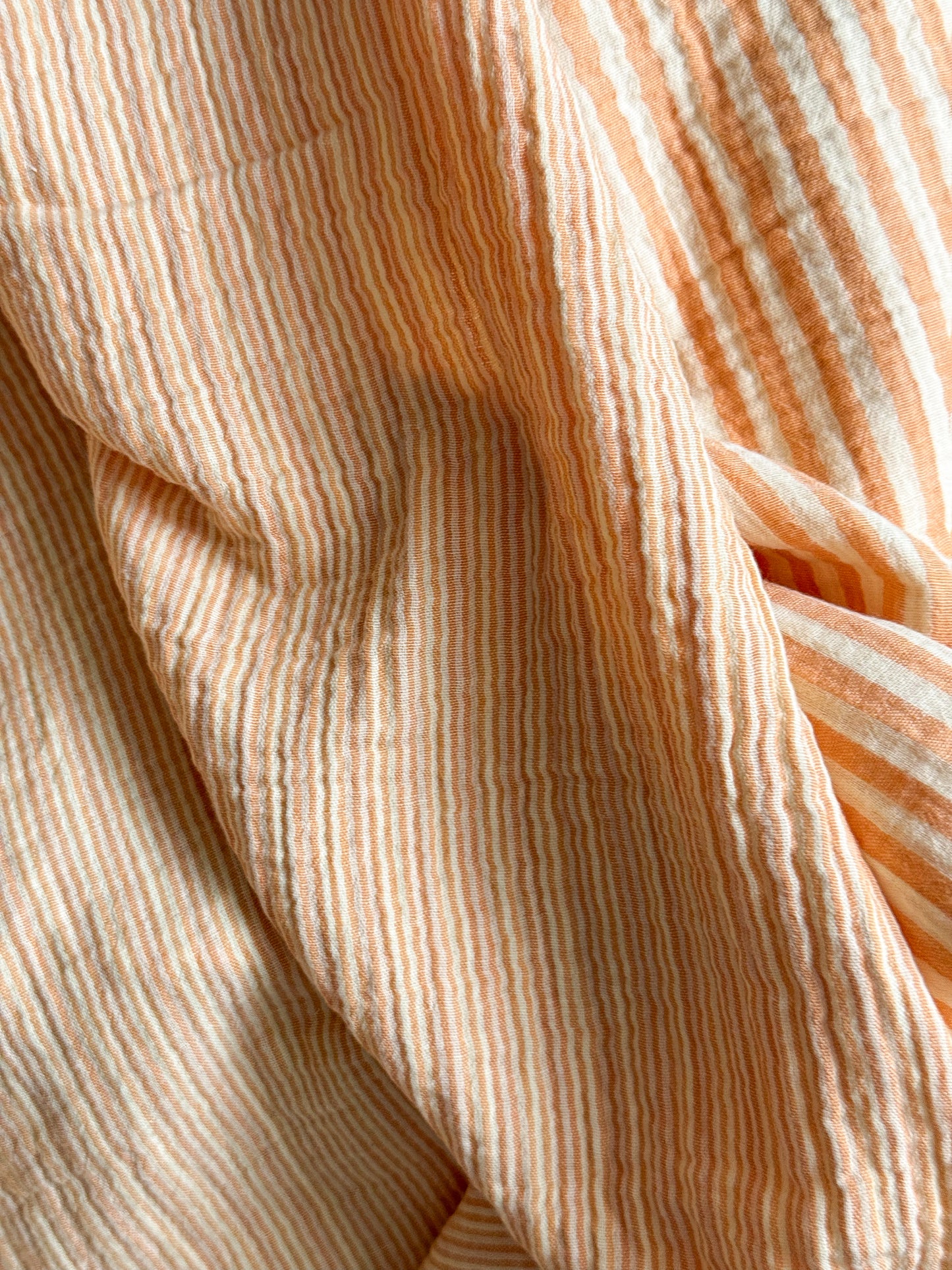 Double Gauze Fabric - Double Sided Stripe - Apricot