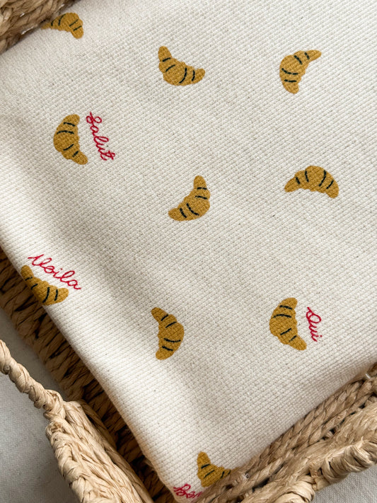 Ribbed Cotton Jersey Fabric - Croissants