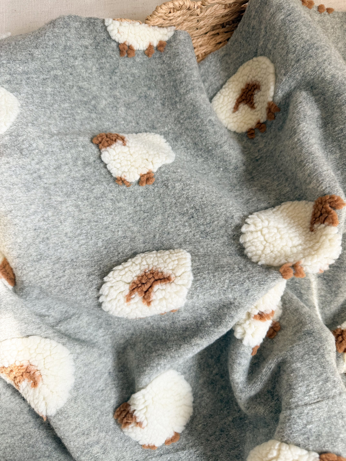 Soft Teddy Sheep Fabric - 3D Sheep