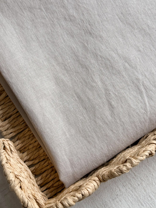Fine Stonewashed Linen Fabric - Beige