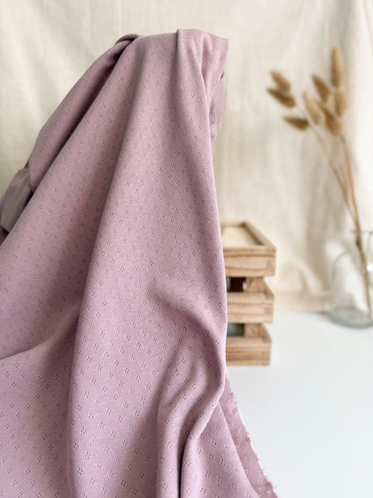 Cotton Jersey Pointelle Fabric - Vintage Pink