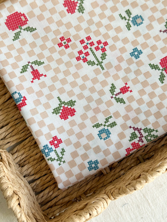Cotton Poplin Fabric  - Chequerboard