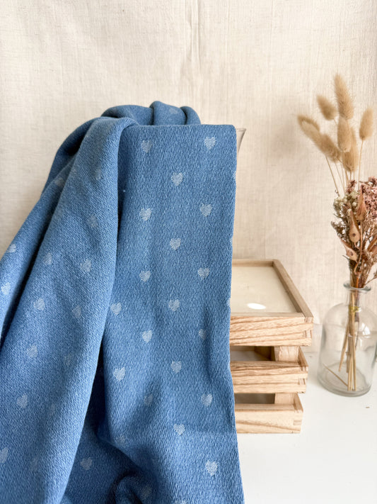 Cotton Mix Denim Jacquard - Hearts